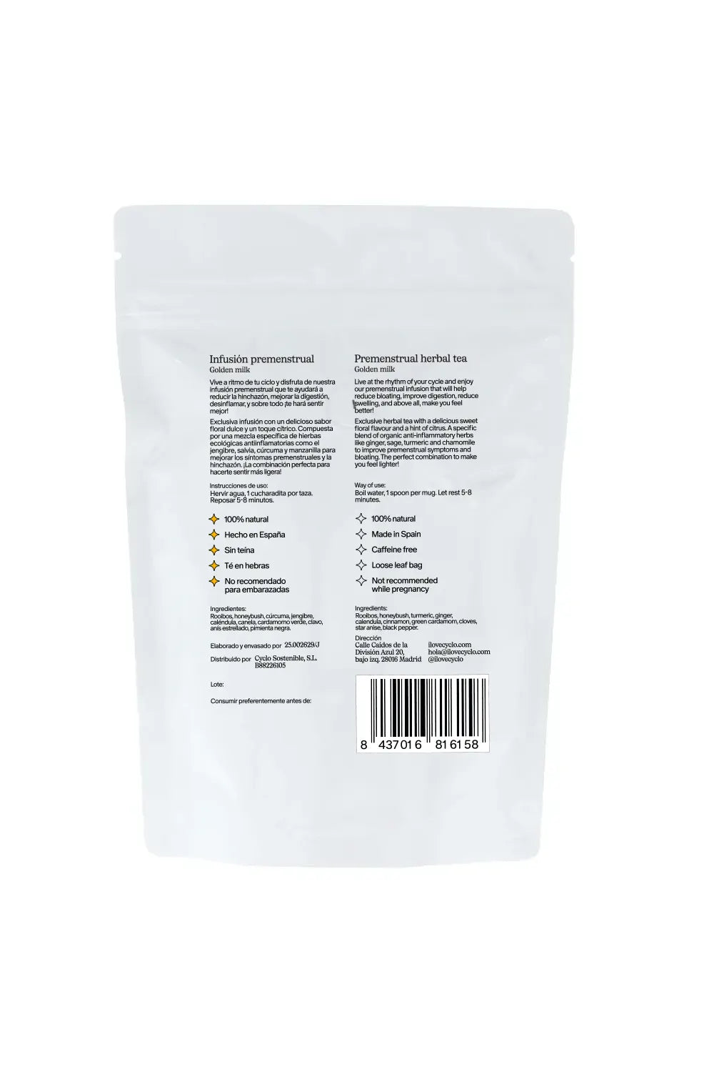 Infusión premenstrual – Golden Milk 80 gr